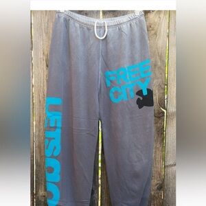 Free city let’s go free  Gray  Pants with Turquoise Accents